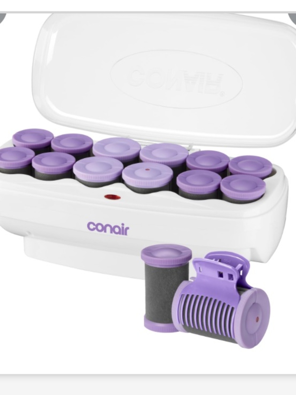 Conair Ceramic Hot Rollers, 1 3/4 & 1 1/2 Inch Rollers, Lavender, 12, NWT Open